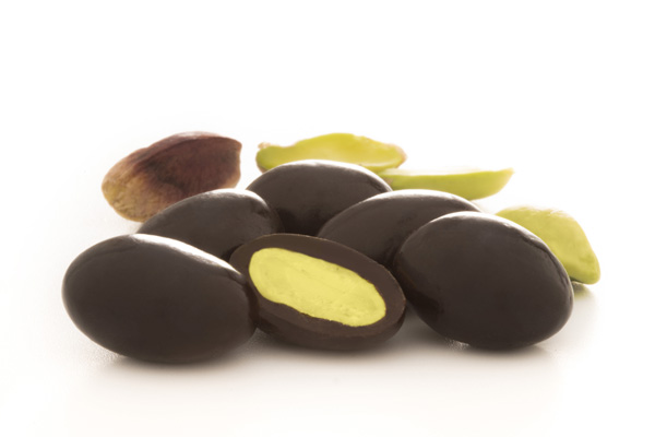 Dark chocolate coated pistachio