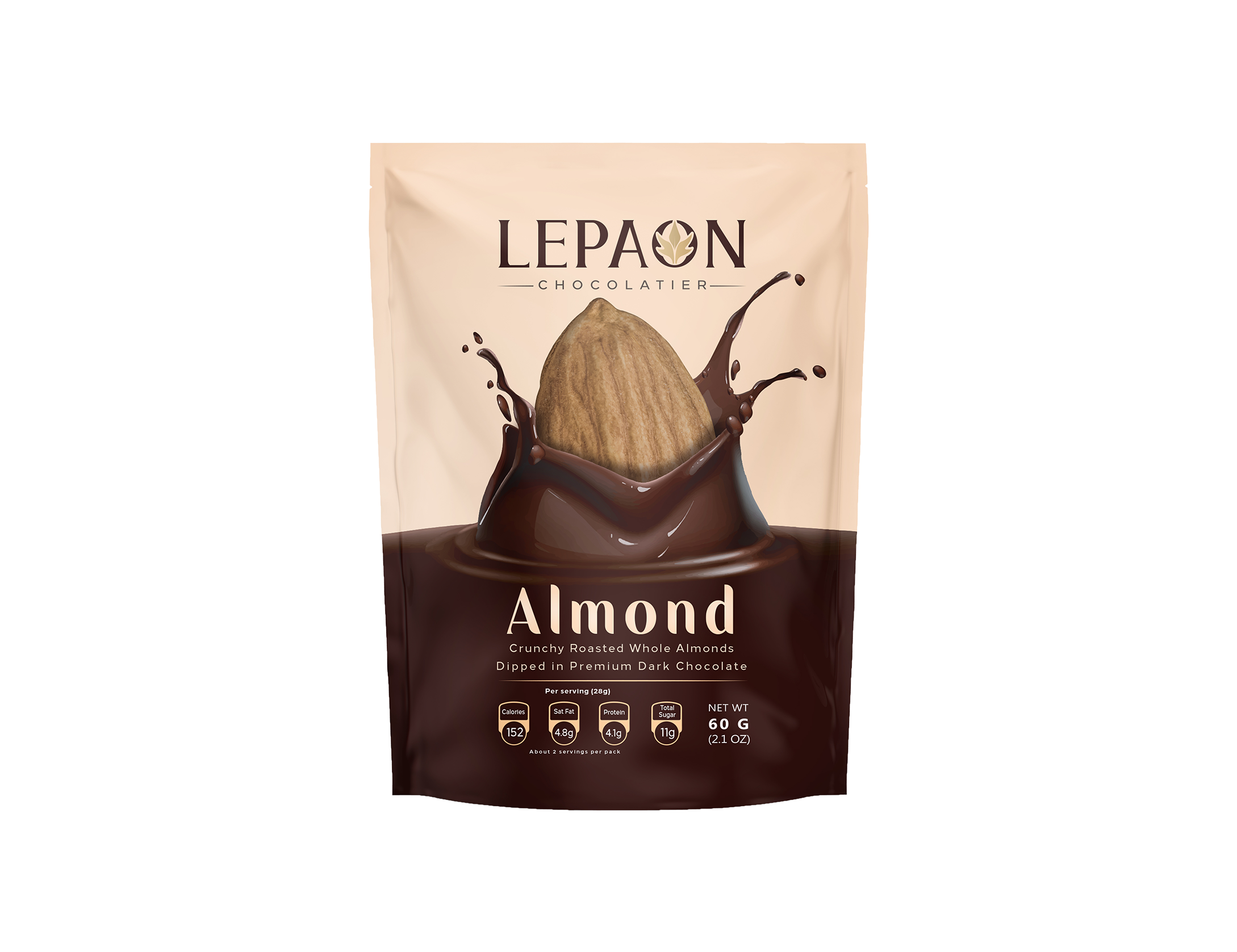 Dark chocolate coated Almond