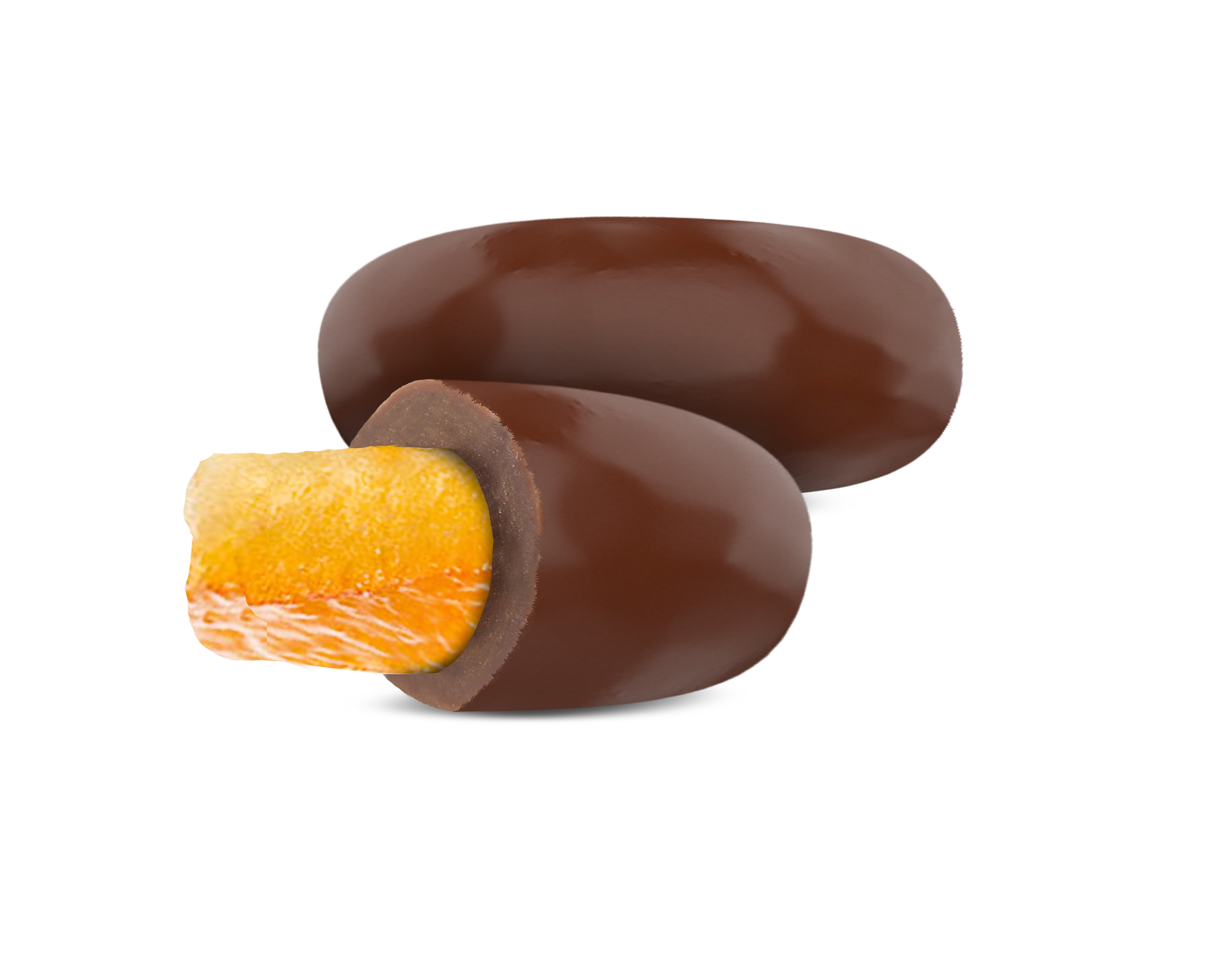 Dark chocolate coated orange peel
